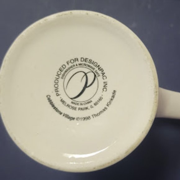 Vintage 1998 Thomas Kinkade "Cobblestone Village" Coffee Mug Cup - Picture 4 of 4
